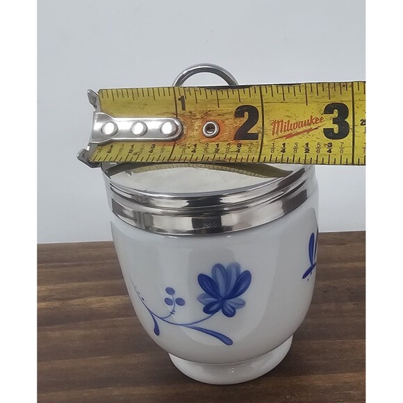 Royal Worcester Fine Porcelain Hand Panted Blue Bow Egg Coddler4" - Picture 11 of 13